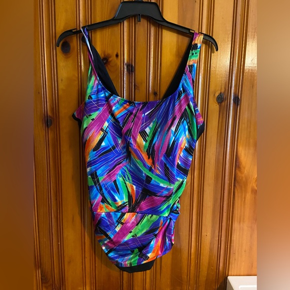 Women’s Great Lengths Magic Stroke Colorful Abstract Swimsuit - Picture 1 of 7